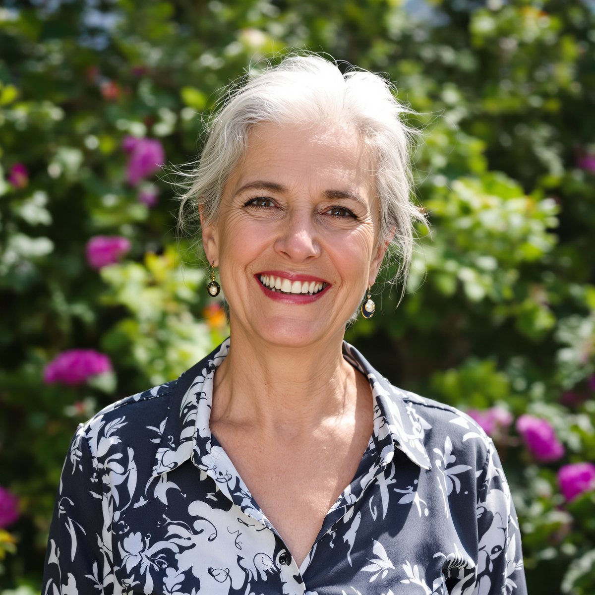 Happy senior woman with a bright white smile